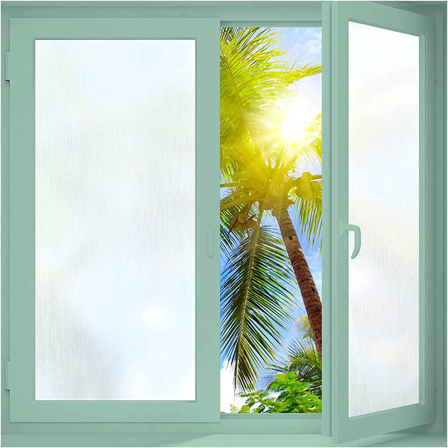 

Privacy Non Adhesive Static Cling Window Films Contact Paper for Opaque UV Blocking Heat Control Window Vinyl Bathroom Office