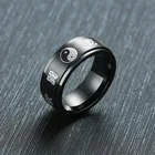 ZORCVENS Новое модное черное кольцо 8 мм Gossip Спиннер из нержавеющей стали, Свадебный бренд, гравировка, ювелирные изделия, подарки