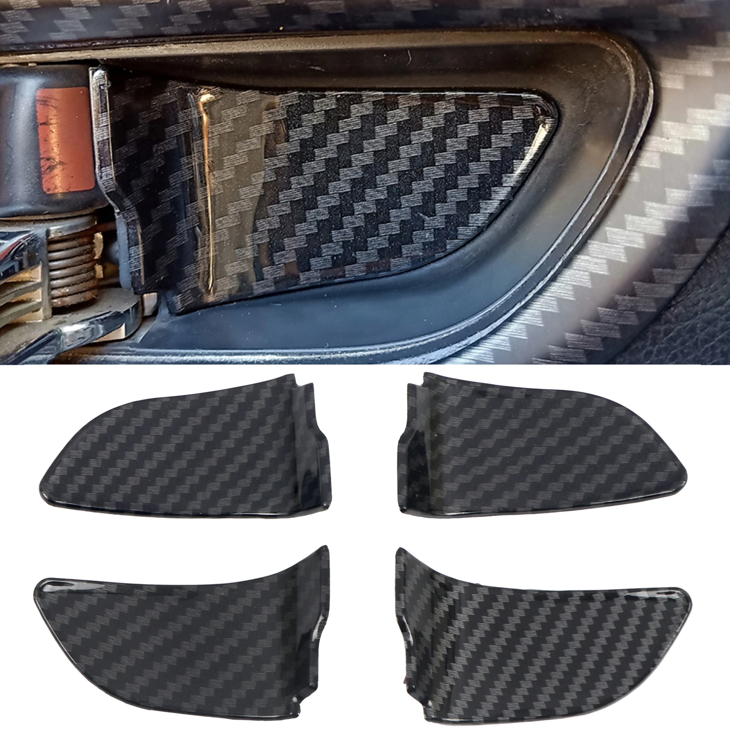 Car Accessories for Subaru WRX / WRX STI 2015-2020 Carbon Fiber Printed Interior Door Handle Bowls Stickers Cover Trim 4pcs