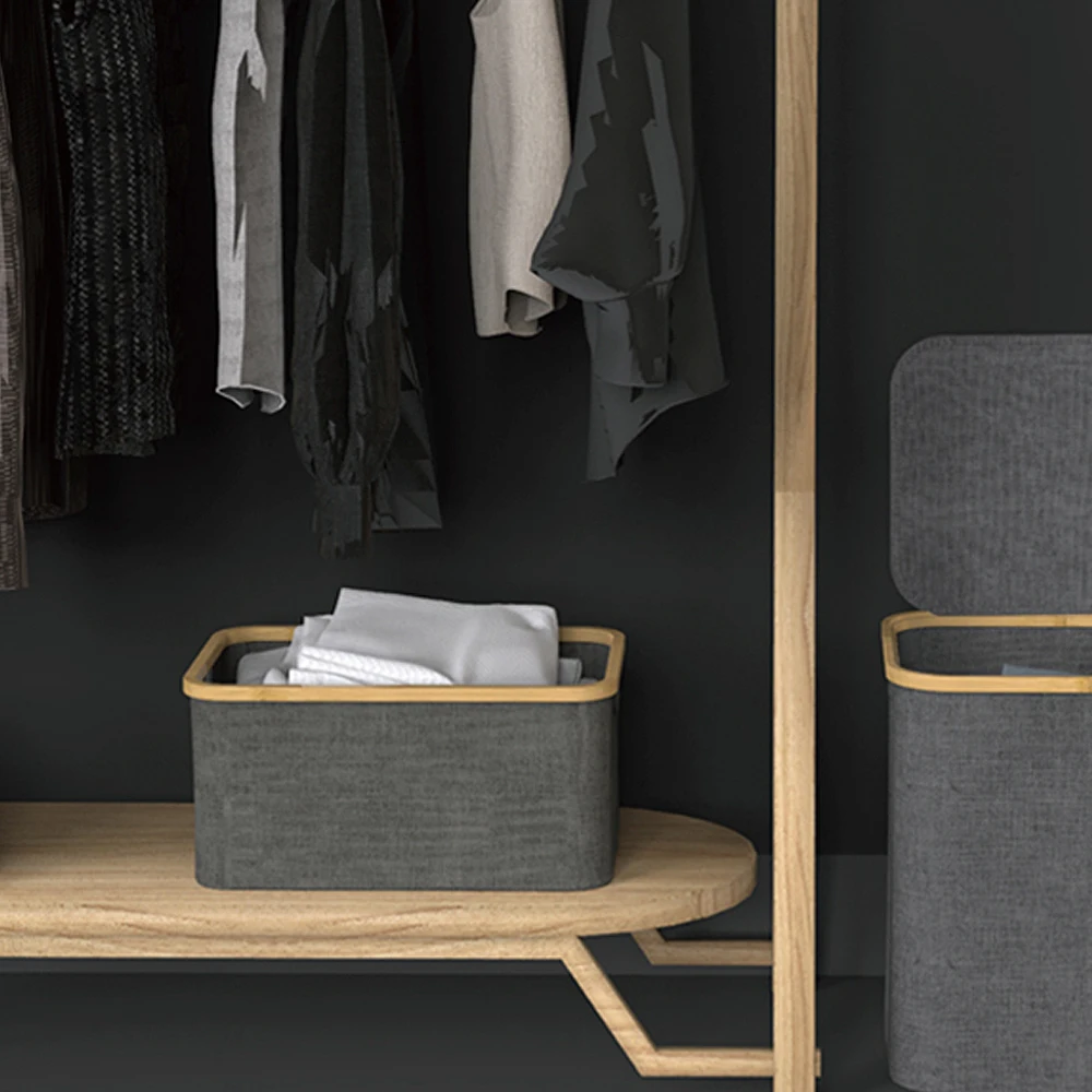 

2pcs Foldable Storage Basket with Handle Sundries Toys Family Drawer Organizer Clothes Home Organization Bins Storage Chest Bag