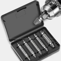 5pcs material damaged screw extractor drill bits guide set broken speed out easy out bolt stud stripped screw slip remover tools