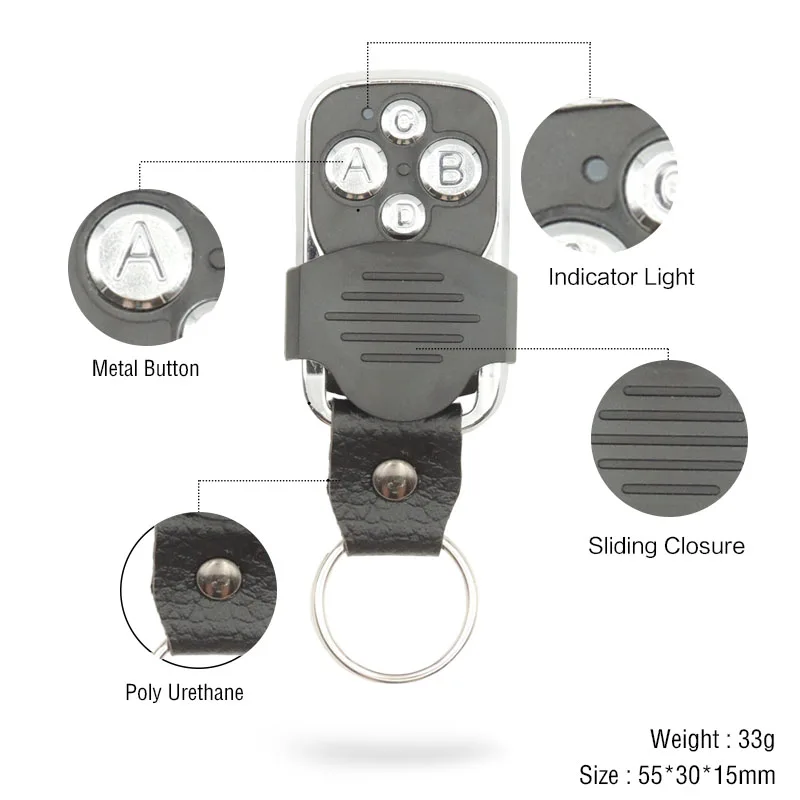 

433MHz Universal Remote Control DC 6~30V 4CH rf Relay Controller and Transmitter for Universal Garage door and Light Control