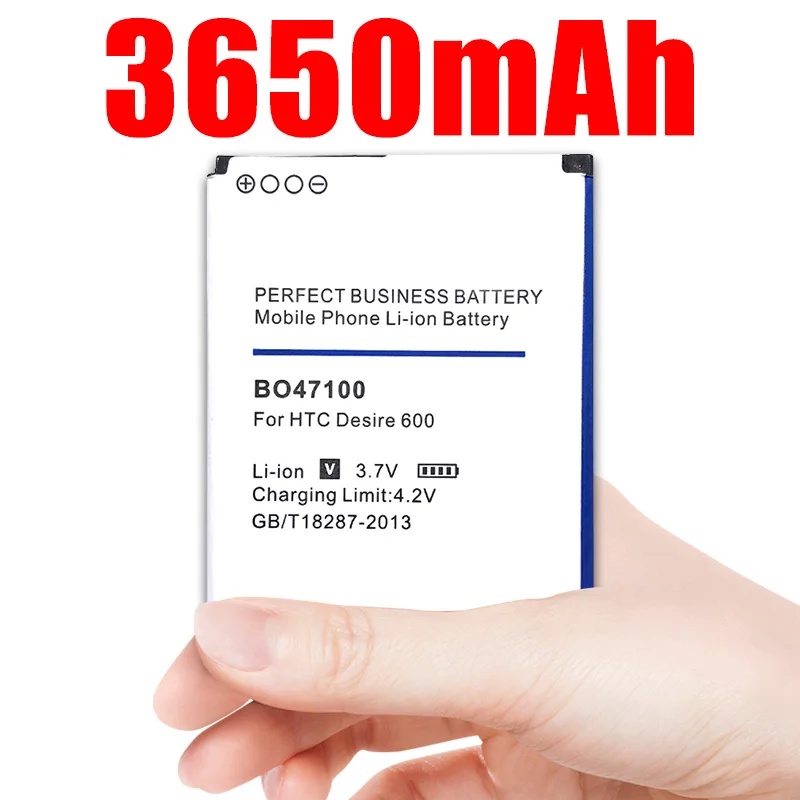 Аккумулятор BO47100 3650 мАч для HTC Desire 400 500 600 две SIM карты 609d 5088 5060 C525c C525E|Аккумуляторы