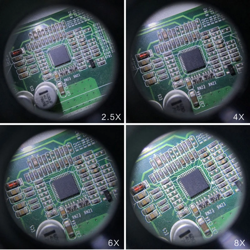 

Double Glasses Magnifier 2.5X-25X with 8 Groups Magnification Lenses & LED Light X37E