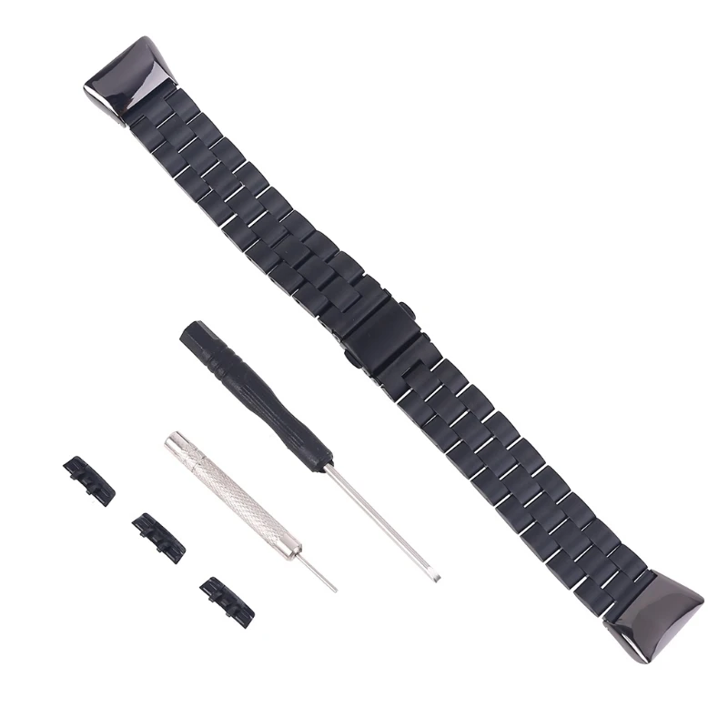 

Stainless Steel Bracelet Smart Watch Strap For -Huawei Honor Band 6 Smart Watch Double Snap Buckle Solid Stainless Steel