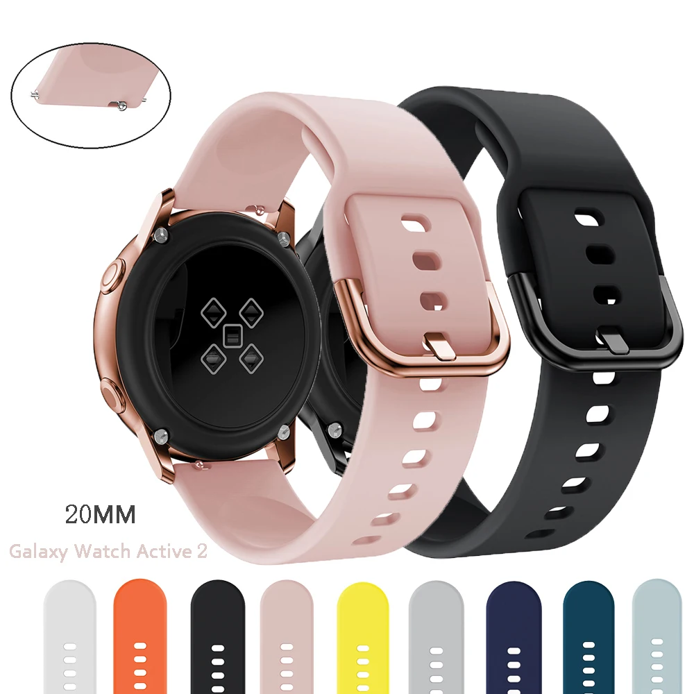 Ремешок силиконовый для смарт часов Samsung Galaxy Watch Active водонепроницаемый
