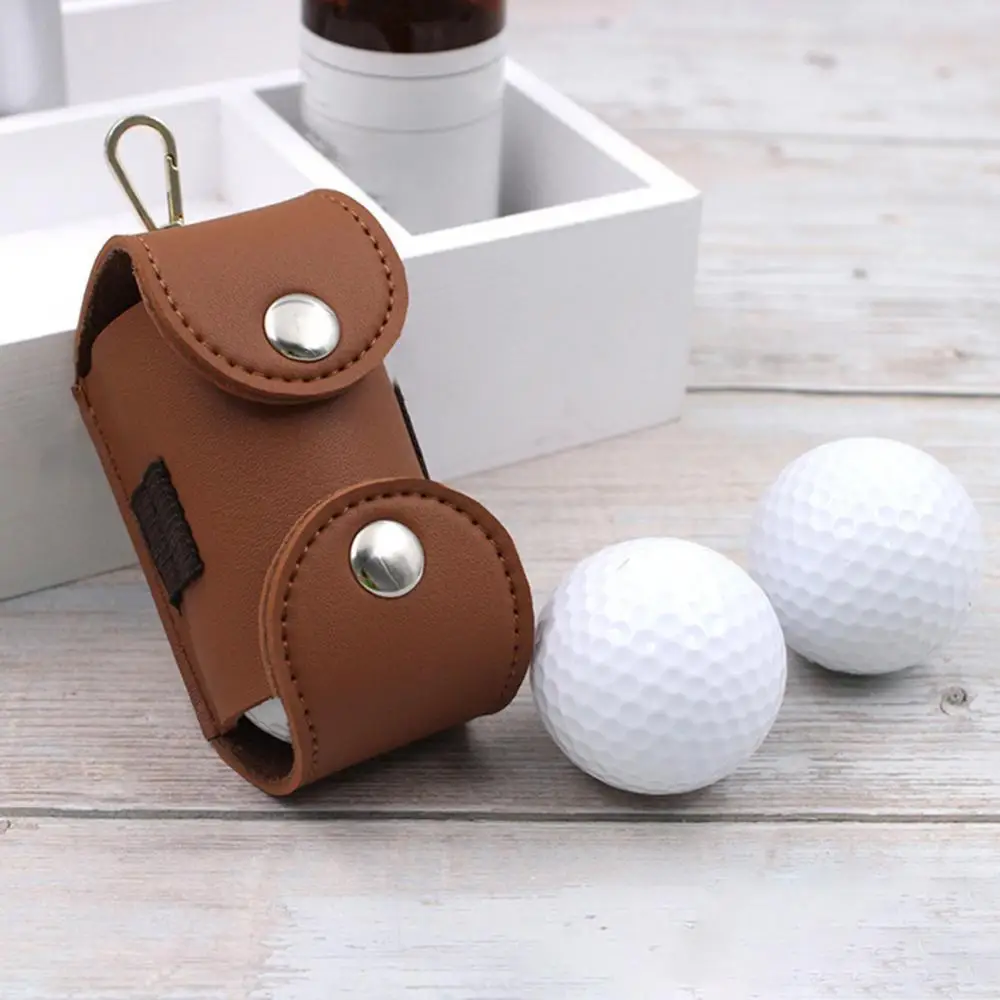 

Portable Faux Leather Golf Ball Tees Holder Waist Pouch Storage Bag Container Golf Ball Bag Key Case Storage Pouch Sports Bag