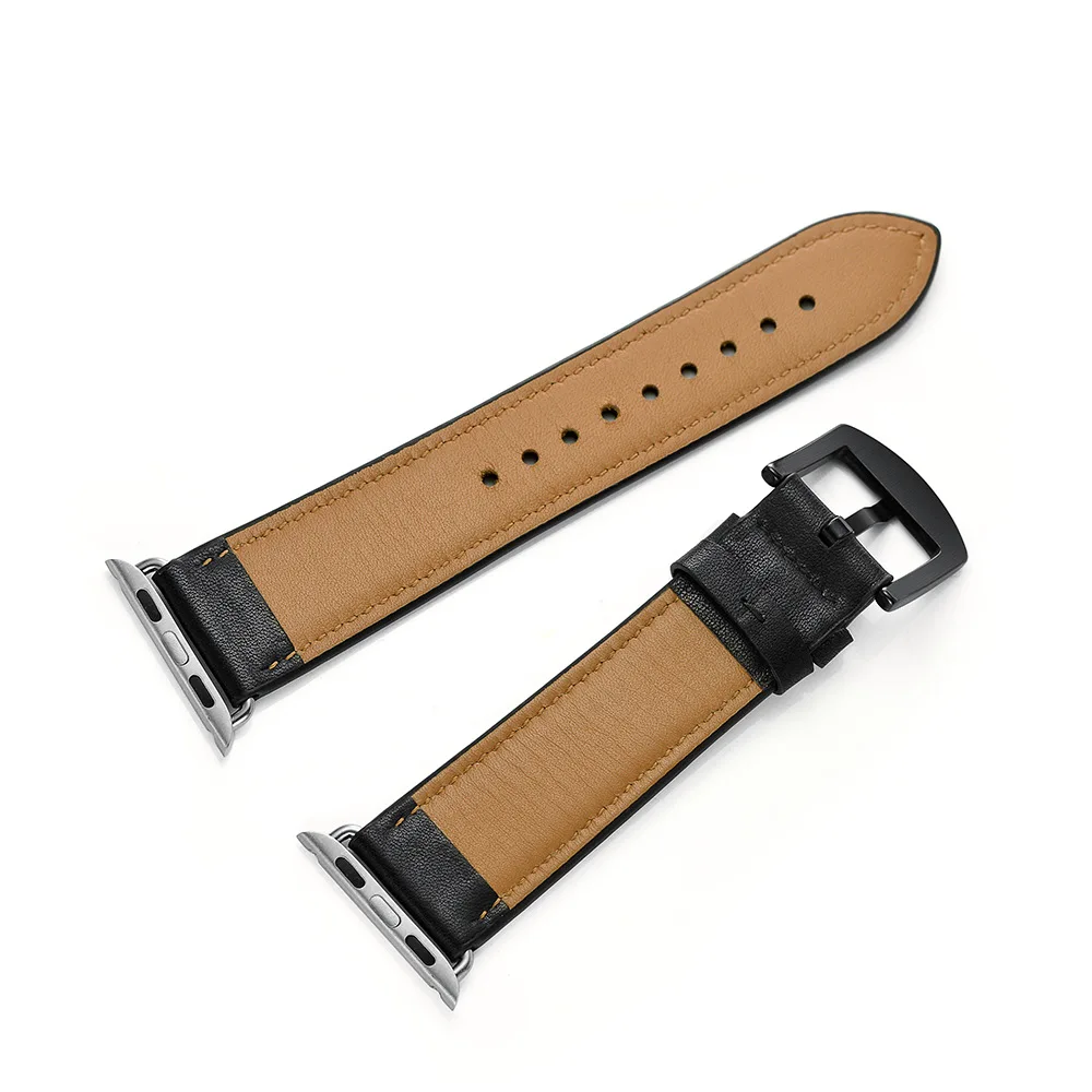 Сменный кожаный ремешок для наручных часов Apple Watch версии 44 мм 40 42 38 спортивный