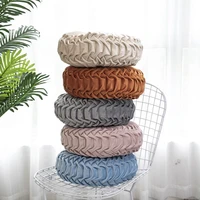 home decor european style home textile velvet pleated round solid color cushion pouf throw home soft cushion decorative pillow