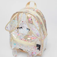 2021 new summer new sequins glittering bunny shape transparent backpack shopping glitter cute children ladies shoulder bag