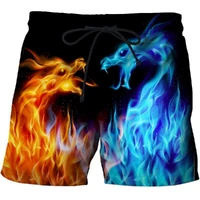 2020 new ice fire dragon 3d print summer beach shorts streetwear men board short plage casual quick dry sport shorts
