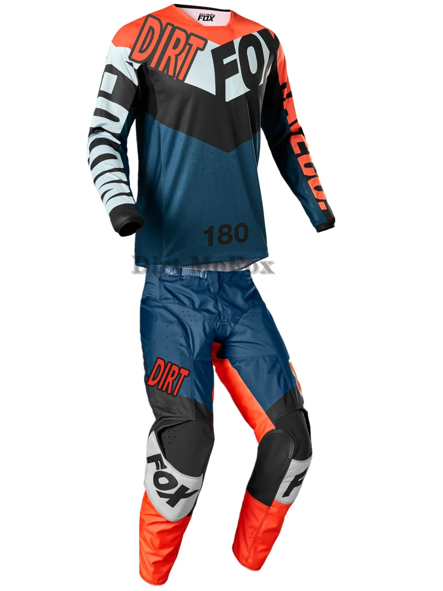 Dirt Mo Fox MX 180/360 Motocross Jersey Pants Gear Set For Honda Motorbike MTB Bike Mountain Bicycle Street Moto Suit | Автомобили и