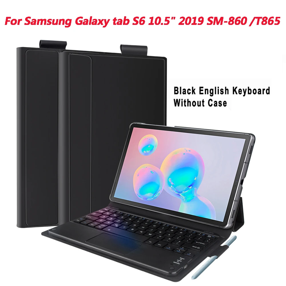 USA Keyboard Чехол для планшета с клавиатурой для samsung Galaxy Tab S6 10,5 дюймов T860 T865, чехол для планшета с магнитной съемной клавиатурой, кожаный чехол - Цвет: USA Keyboard