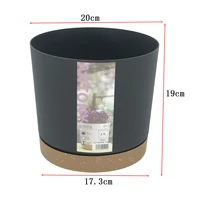 black industrial style colorful ceramic flowerpot succulent planter green plants cylindrical shape flower pot with hole tray