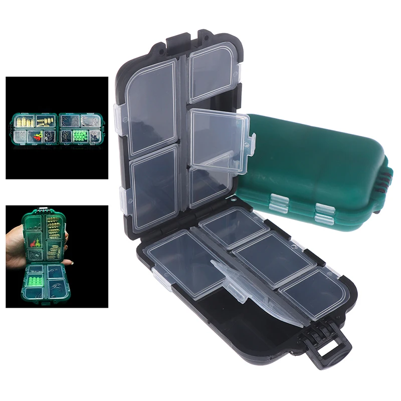 

Fishhook Box Storage Case Box Plastic Fishing Lure Hook Bait Small Accessory Box Square Outdoor Essential 1PC 10 Compartments