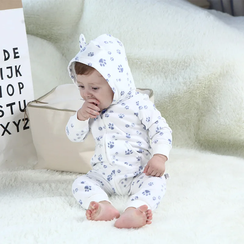 Осенне-зимний кашемировый детский комбинезон верхняя одежда с капюшоном для