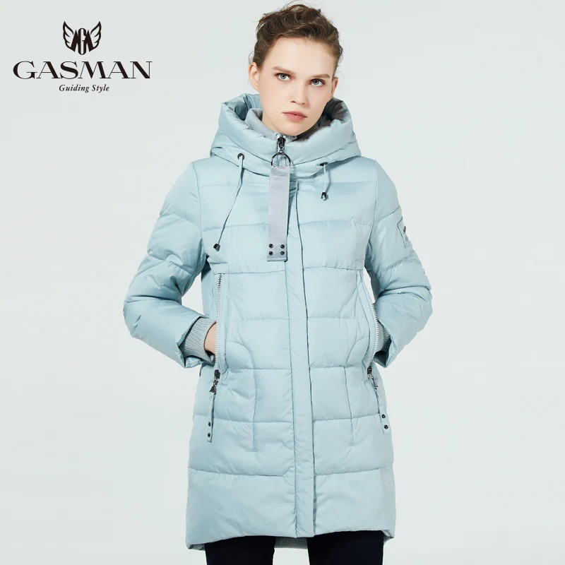 GASMAN 2019 пальто зимнее женское средней длины пуховик зимний женский капюшоном