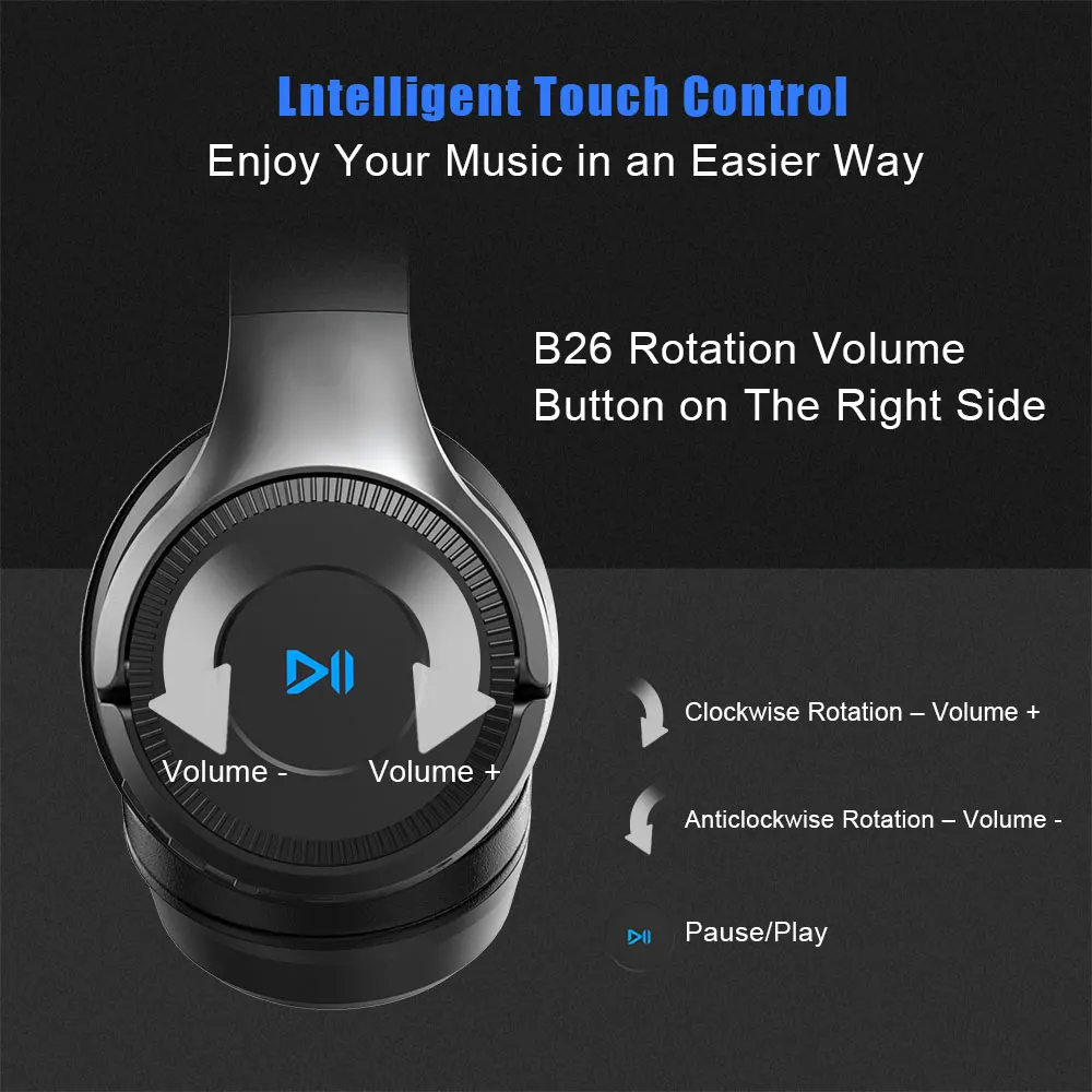 unitop zealot b26t bluetooth headphones stereo earphones display music headset tf support sd card with mic for xiaomi huawei free global shipping