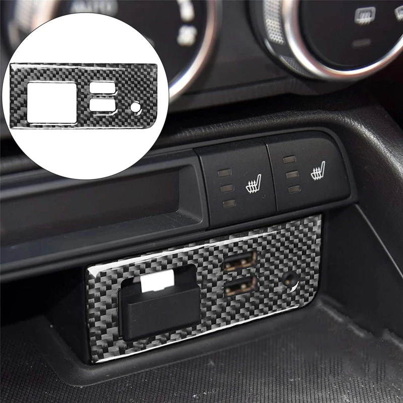 For Mazda MX-5 Miata Roadster Carbon Fiber Center Storage Button Switch Cover Trim Sticker 2016+ MX5 ND Interior | Спорт и