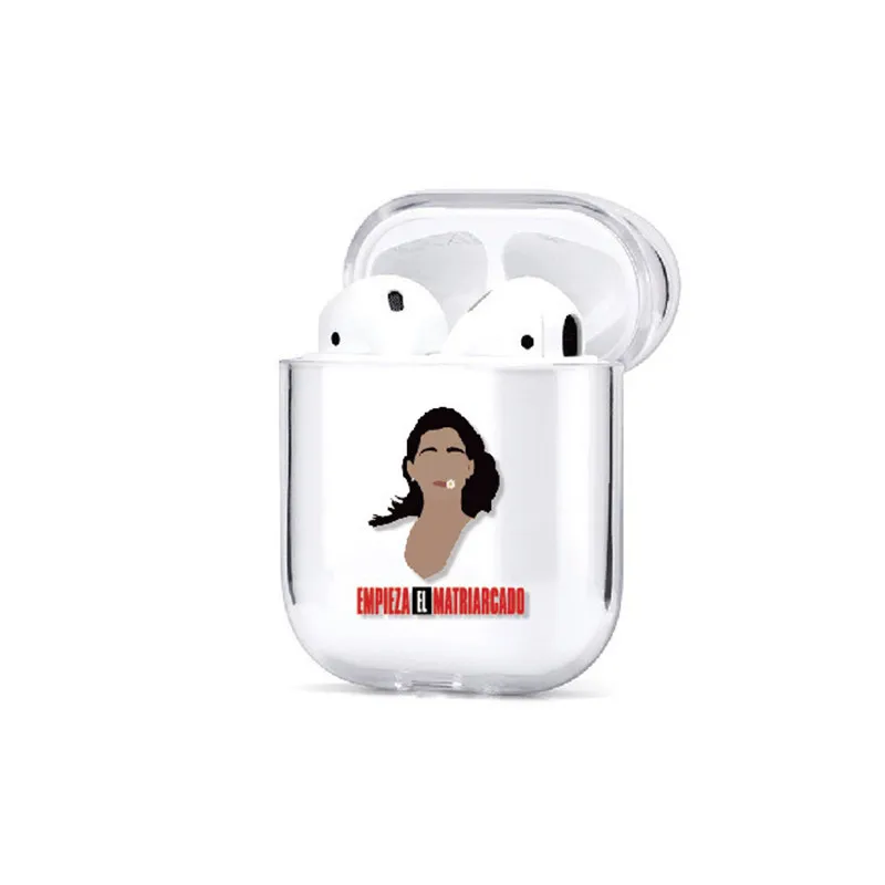 

Money Heist Case for Airpods 1 2 Case Clear Earphone Soft TPU Cover Shockproof Airpods pro Cases La Casa De Papel Protective Bag