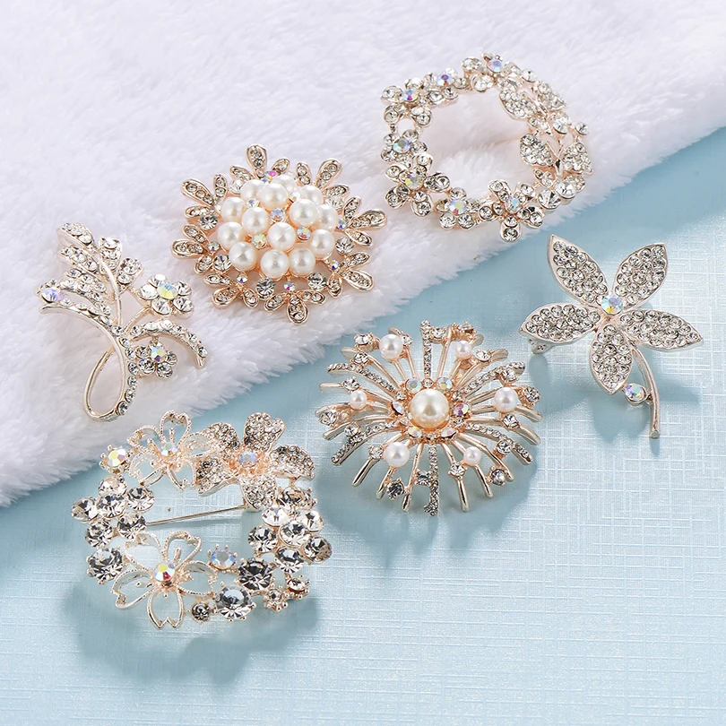 Элегантный Большой Кристалл AB Цветок большой сплав брошь цветок булавки и броши