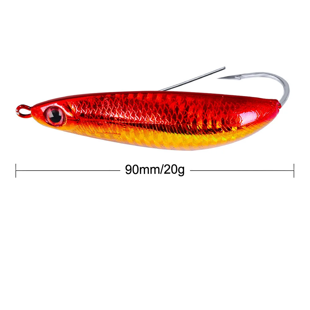

1PCS Single Hook Minnow Spoon Baits 8.5cm/19.7g Freshwater Saltwater Crankbait Hard Bait Wobblers Ice Fishing Lure Fishing Gear