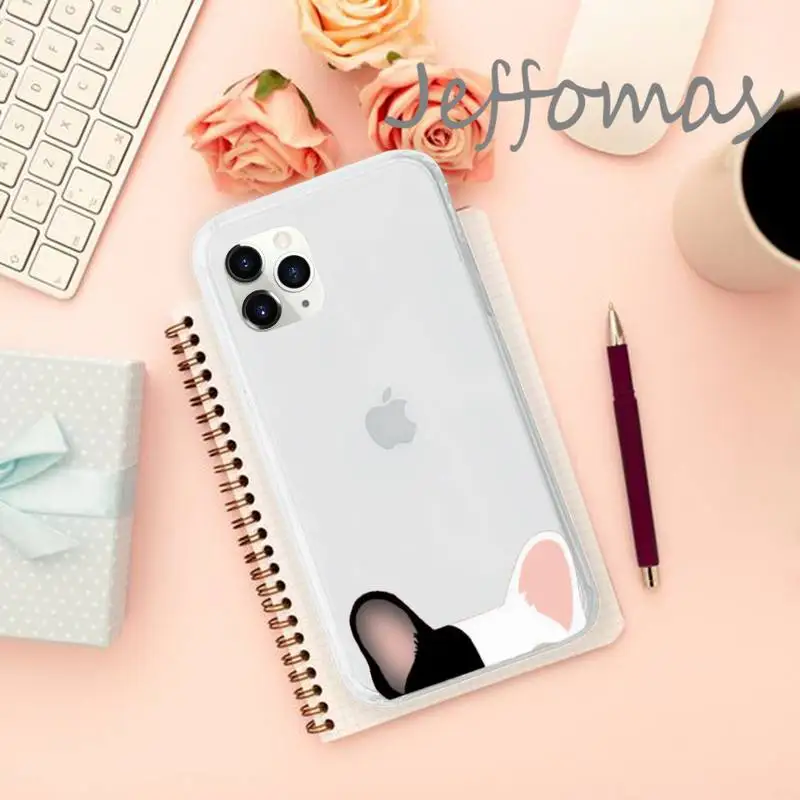 

Cute Cartoon Cat Dog Phone Case Transparent for iPhone 11 12 mini pro XS MAX 8 7 6 6S Plus X 5S SE 2020 XR
