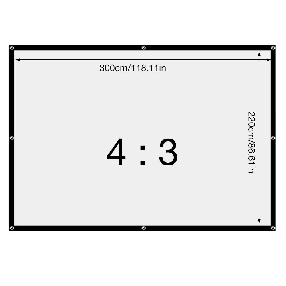150 Inch 4:3 Portable Folding Movie Screen HD Crease-resist Indoor Outdoor Projector For Home Theatre Office Electronics | Электроника
