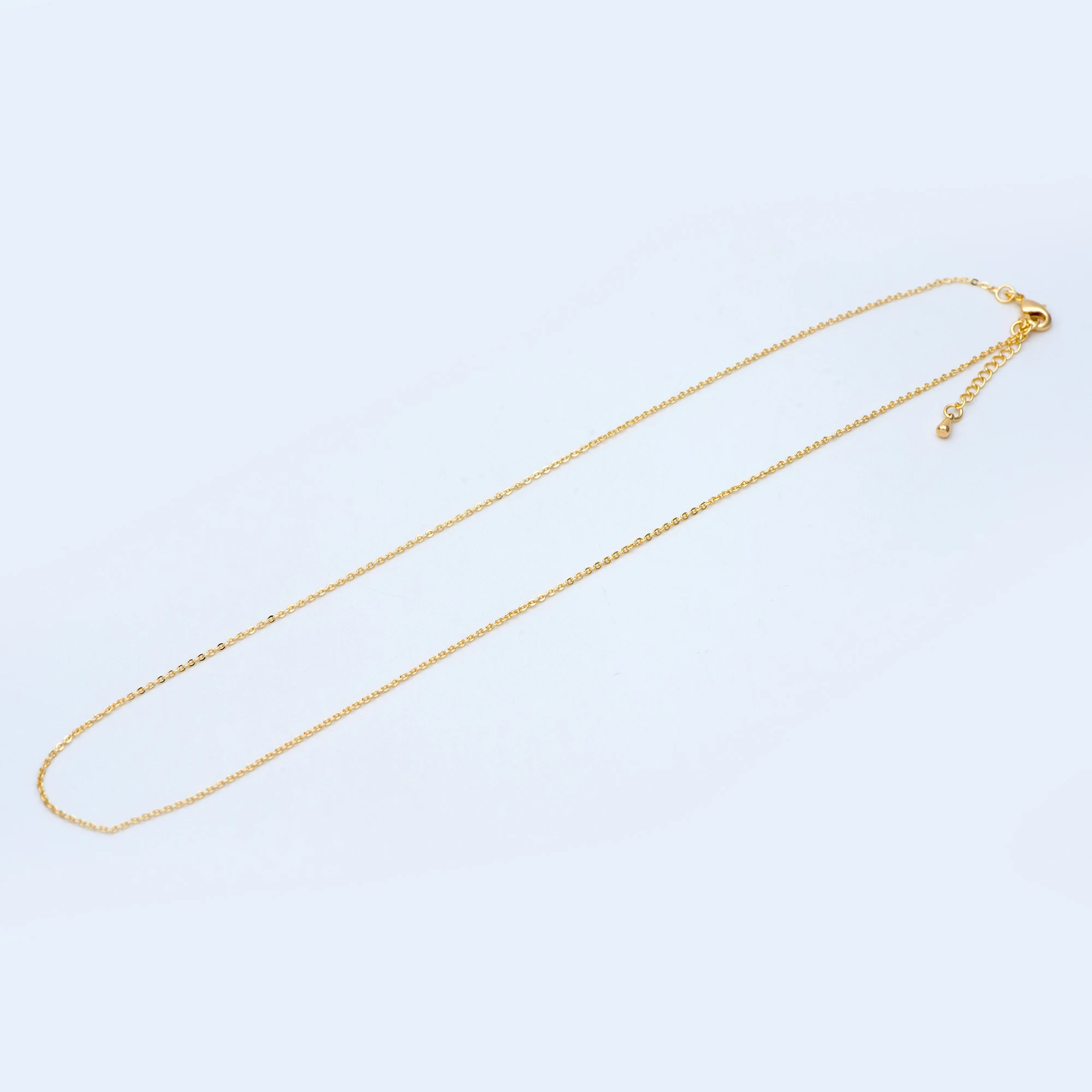 Позолоченные Латунные кабельные цепи 1 3 мм изысканное ожерелье с удлинительной