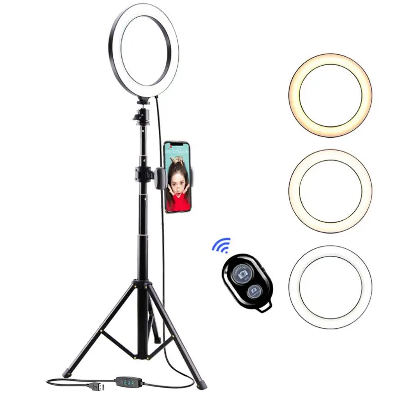 

10" Selfie Ring Light with Rotation Tripod Stand for Phone Live Stream/Makeup 090F