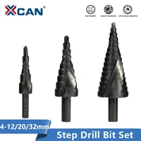 xcan hss step drill bit 4 1220 32mm nirtird coated wood metal drilling tool metal hole cutter step cone drill bit