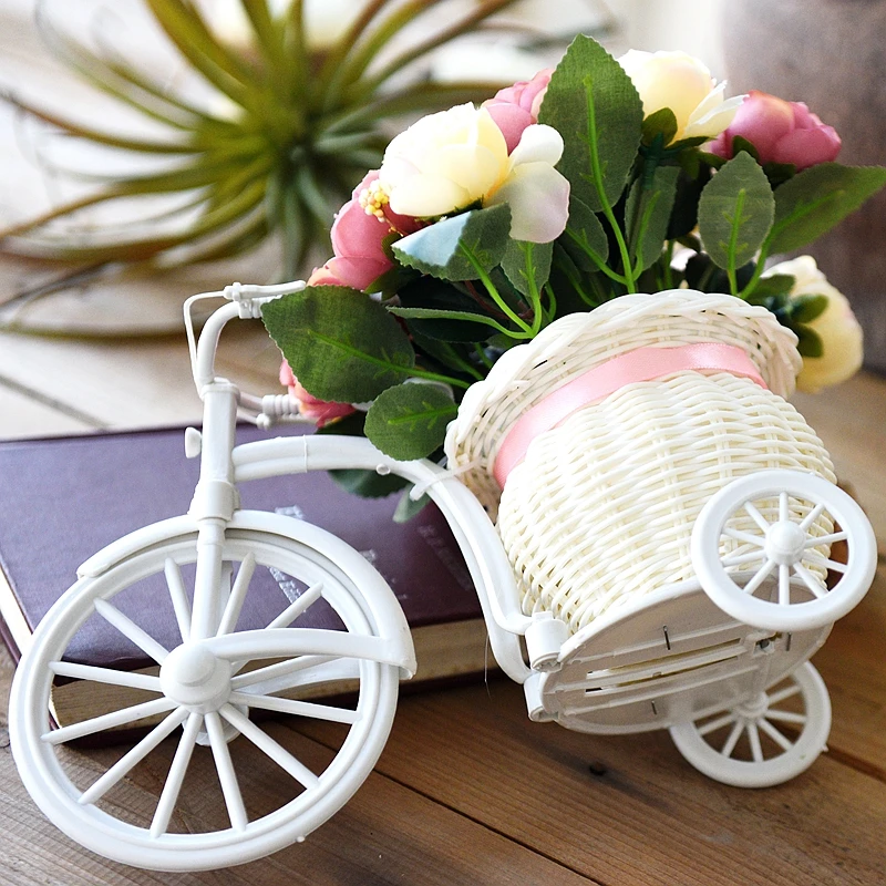 

Artificial Flower With Vase Spring Scenery Rose Artificial Flower Set Home Wedding Decoration Valentine's Day Birthday Gift