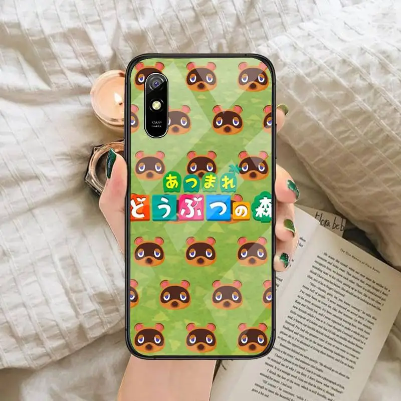 

Around Animal Crossing Phone Case Tempered glass For xiaomi Redmi 4X 5 6 6A 8 8SE MIX 2 2S Note 3 4 5 6 7 PLUS PRO