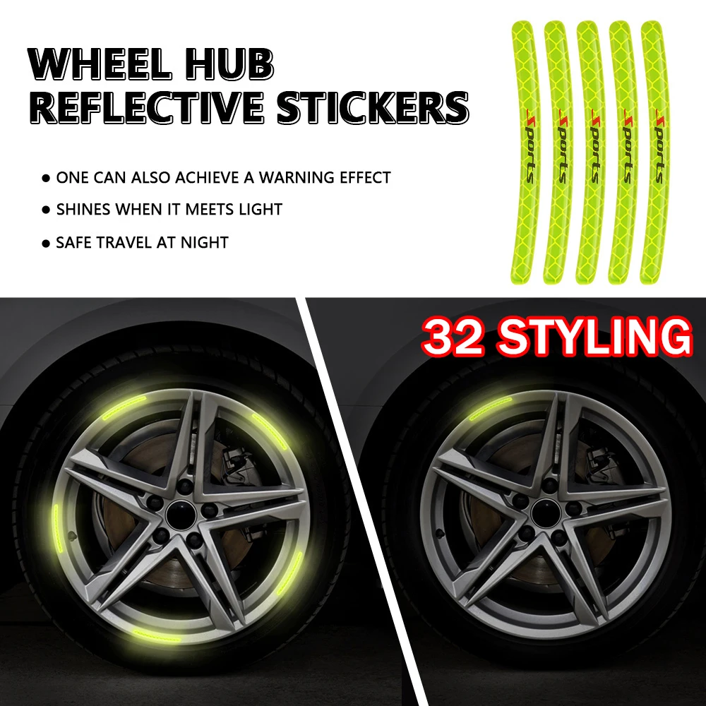 

5PCS Car Wheel Tire Rim Sticker Tyre Decoration Strip Auto Modification Parts for BMW Audi Volvo Seat Honda Sports Badge Emblem
