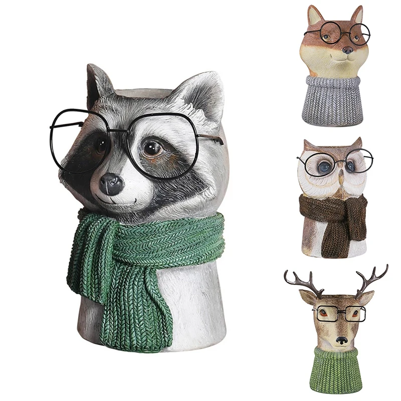 

Nordic Resin Cartoon Animal Head Vase Flower Pot Living Room TV Cabinet Desktop Flower Arrangement Home Decor