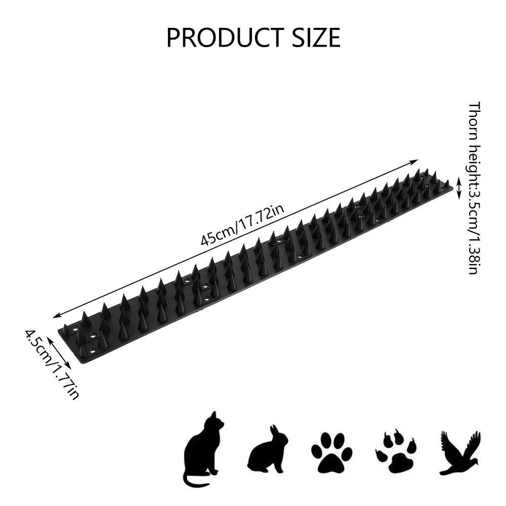 Picos de pared antiaves de 45x4,5 cm, valla de pl&aacute;stico antiaves, repelente de aves, seguridad de jard&iacute;n, Control de plagas, repele animales de gato-5