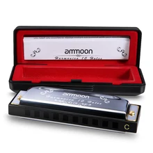 Ammoon 10 отверстий 20 оттенков Блюз гармоника рот орган Ключ C с