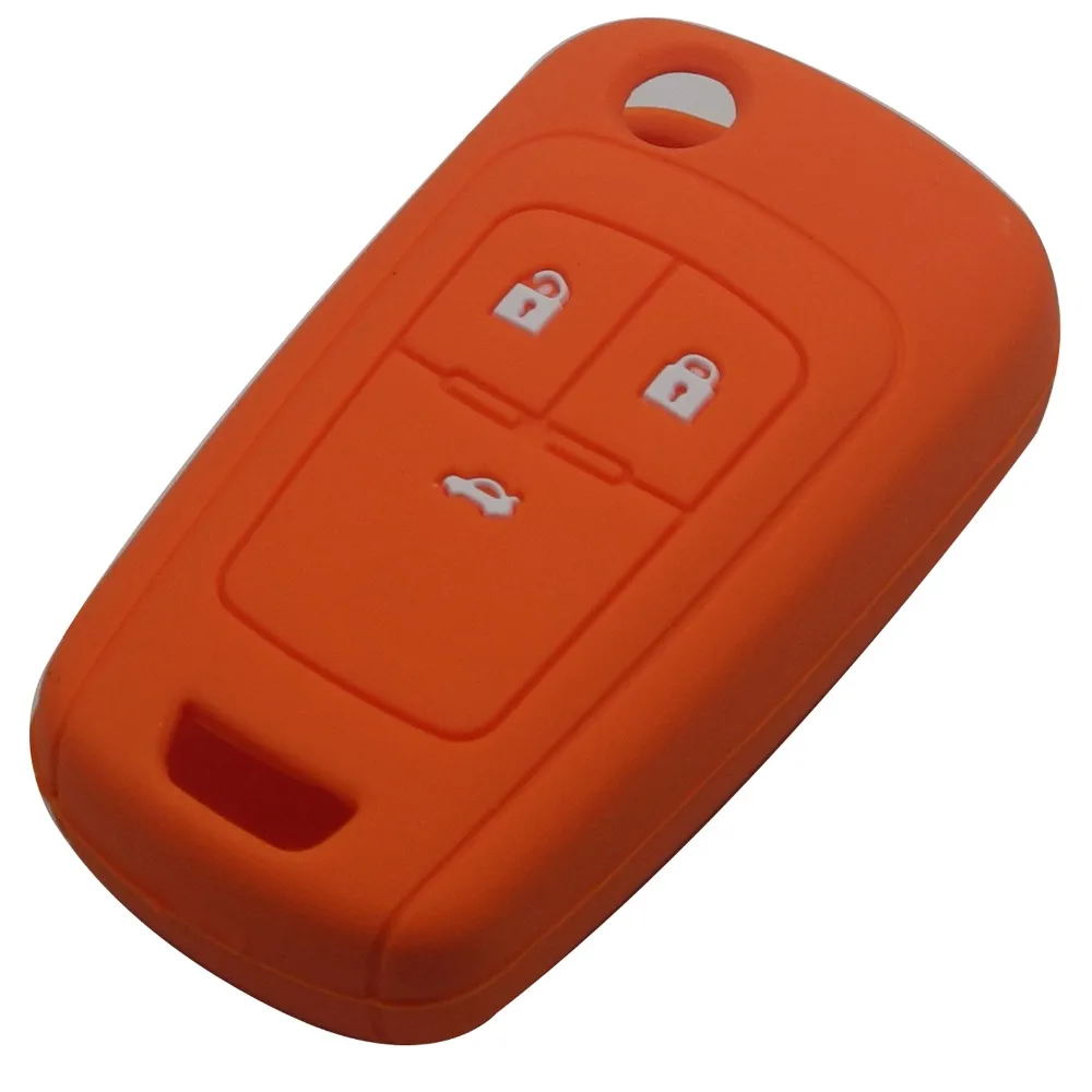 

jingyuqin 3 Buttons Silicone Car Key Cover Case for Chevrolet Cruze fit Buick Opel Vauxhall Astra Corsa Antara Meriva Insignia