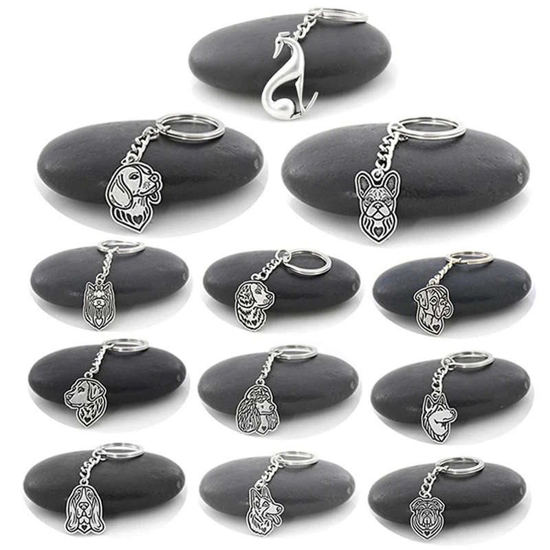 Винтажный милый брелок для ключей женщин и мужчин с изображением мопса Бигля