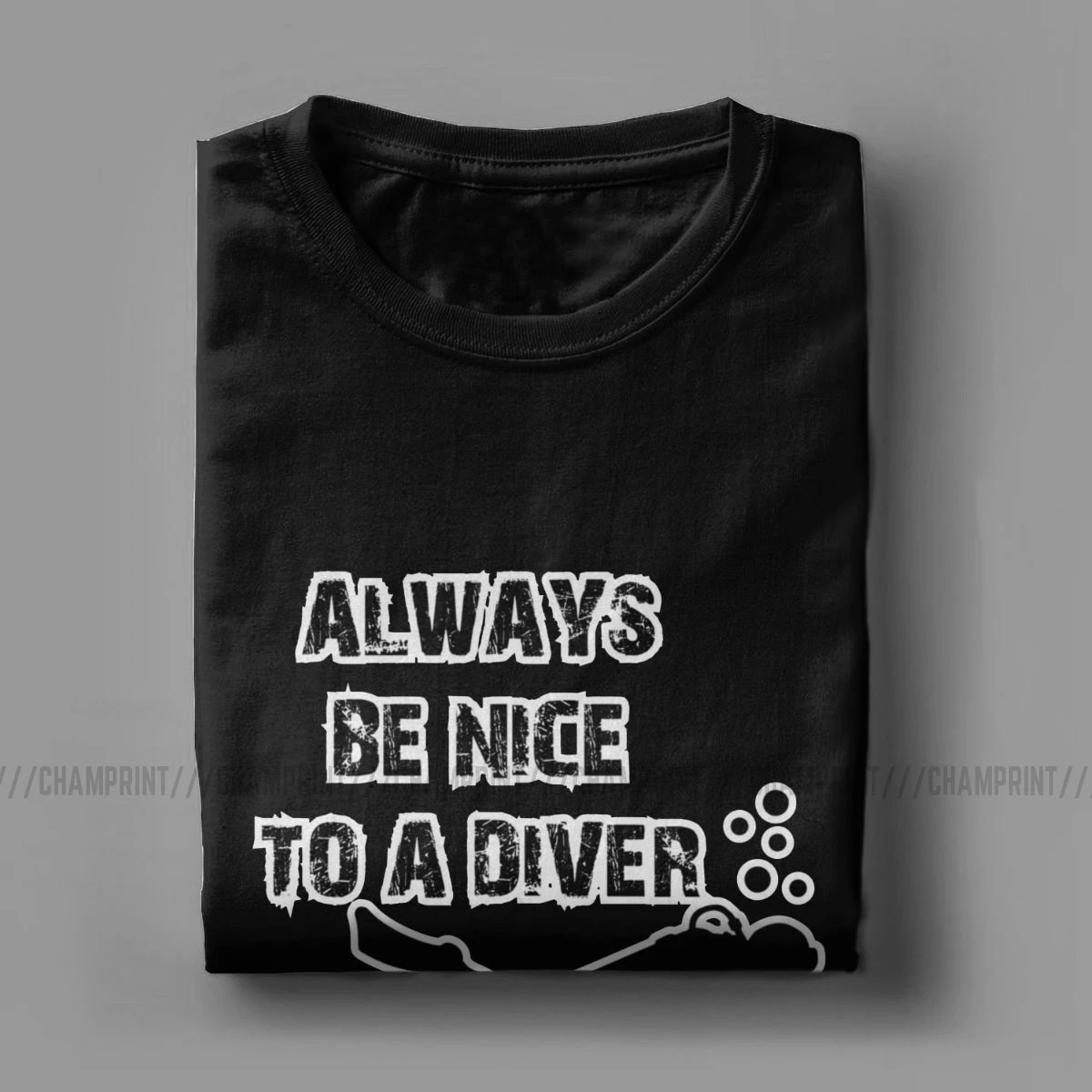 Мужская Винтажная футболка с круглым вырезом Always Be Nice To A Diver забавная Футболка