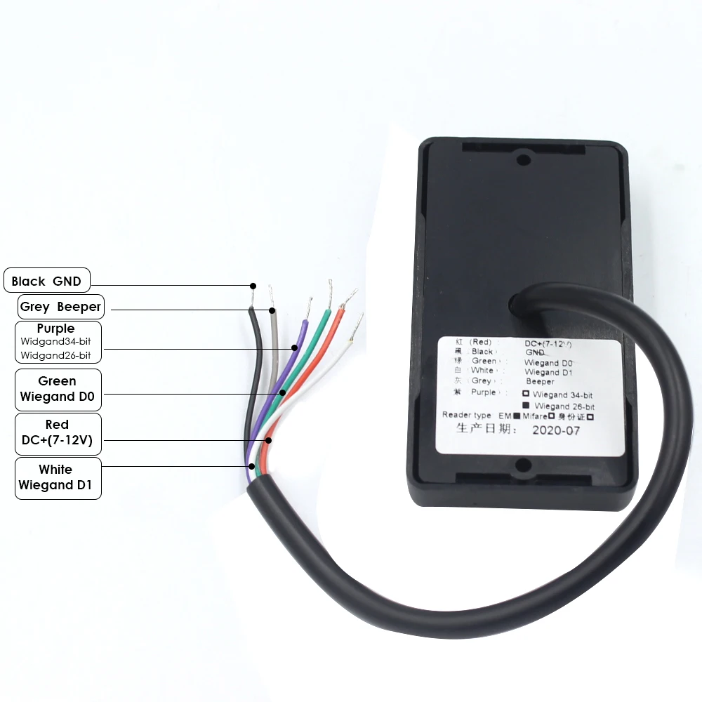 Waterproof 125khz RFID Card Reader Wiegand 26 34 LED Indicators Security EM ID Access Control | Безопасность и защита