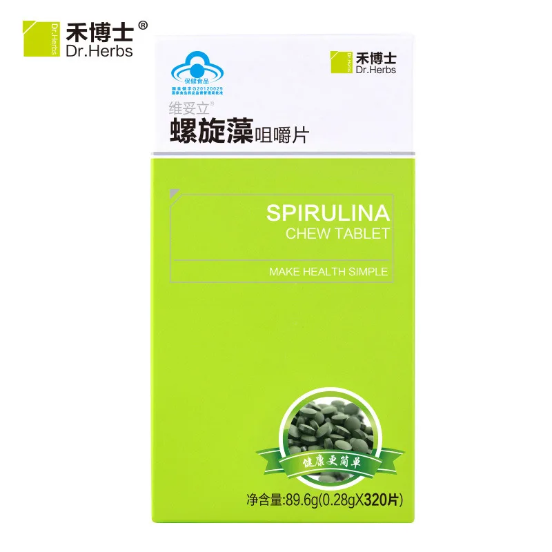 

Authentic Dr. He Spirulina Chewable Tablets 320 Pieces National Food Jianzi Blue Hat Wholesale Children 8 Tablets Twice a Day 24