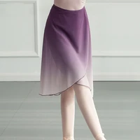 women skirt adult dance skirt gradient chiffon ballet skirt tie up lyrical contemporary dance dress costumes ballerina dancewar