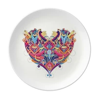 heart playing cards geometric pattern dessert plate decorative porcelain 8 inch dinner home