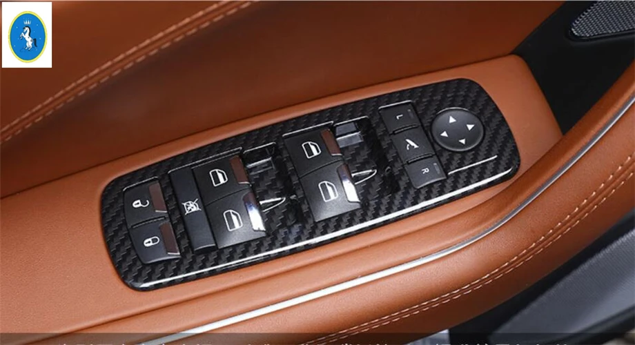 

Yimaautotrims Inner Door Handle Holder Window Lift Button Switch Frame Cover Trim Fit For Maserati Levante 2016 - 2020 ABS