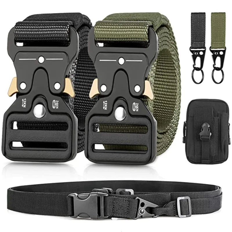 

Quick Buckle Tactical Belt Outdoor Waistband Gun Gope Set Nylon Men's belt Tatical Gears Hunting Accessories Hiking Tools