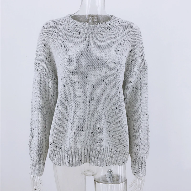 

Foridol casual oversized grey knitted sweater women basic autumn winter long sleeve jumpers pull femme 2020 vintage jumper