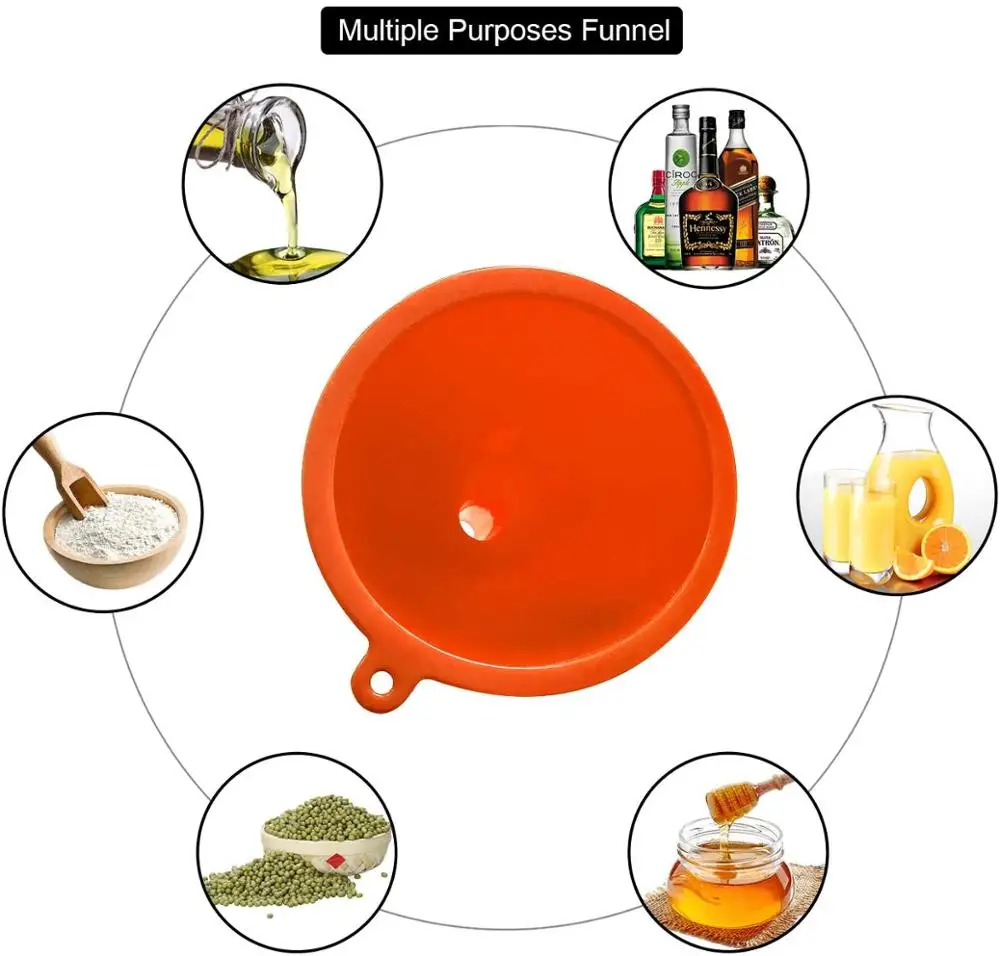 

Multifunctional Grade Silicone Funnel Wide Mouth Funnel For Oil Liquid Wine Canning Cooking Kitchen Accessiores Tool