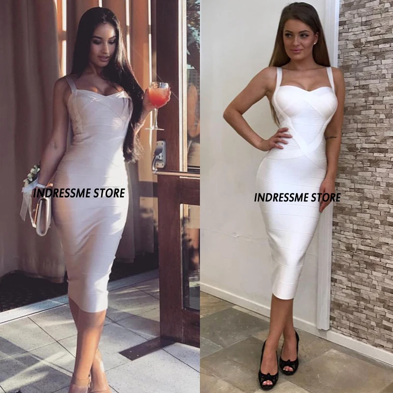 INDRESSME, женское Бандажное платье миди, сексуальное облегающее Клубное платье на бретельках, Платья для вечеринок, Vestidos