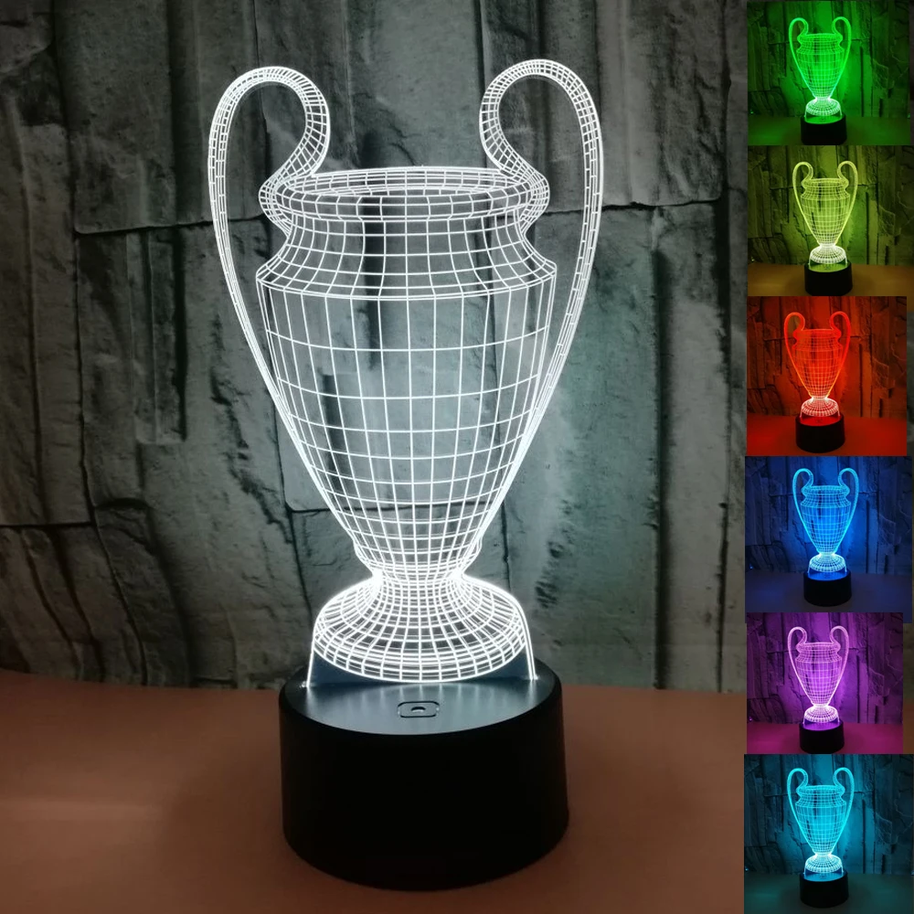 Ночники 3D иллюзия светодиодный ная лампа для чемпионата по футболу с сенсорным